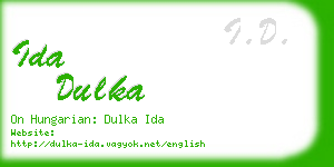 ida dulka business card